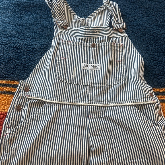 Vintage Big Mac Women's Striped Jumpsuit - Navy and White - Picture 1 of 5
